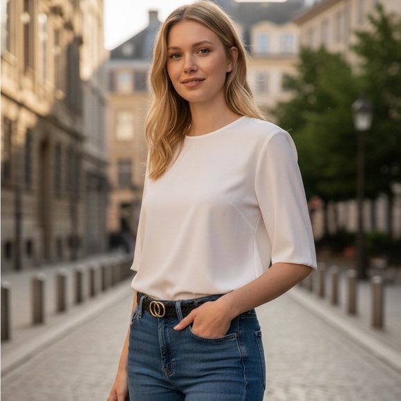 New| Peace By Piece| Minimalist Chic Double Loop Belt - Picture 4 of 16